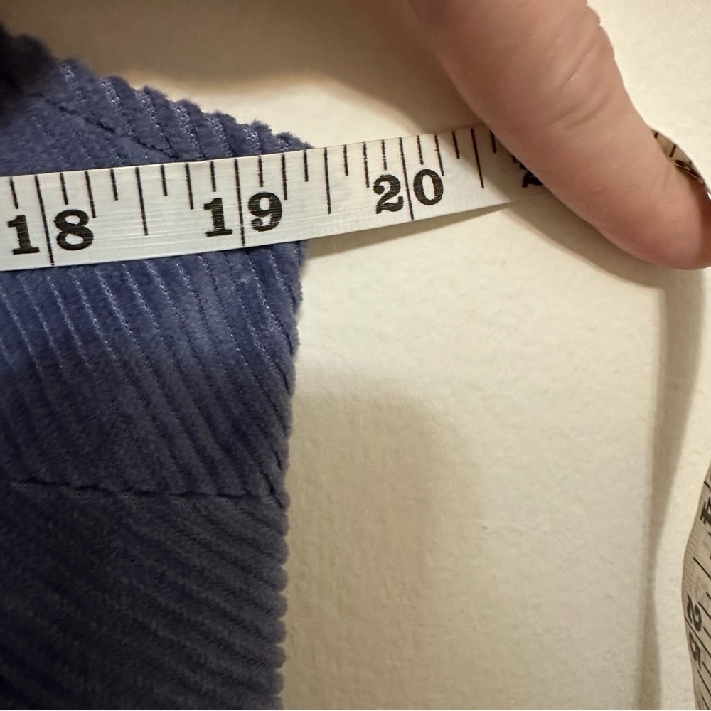 Free People Lavender Blue Button-Front Corduroy Mini Dress - Picture 9 of 10